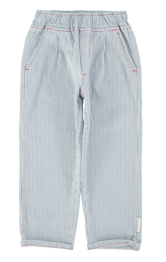 piupiuchick - unisex trousers, ecru with indigo stripes - Lubus & moi