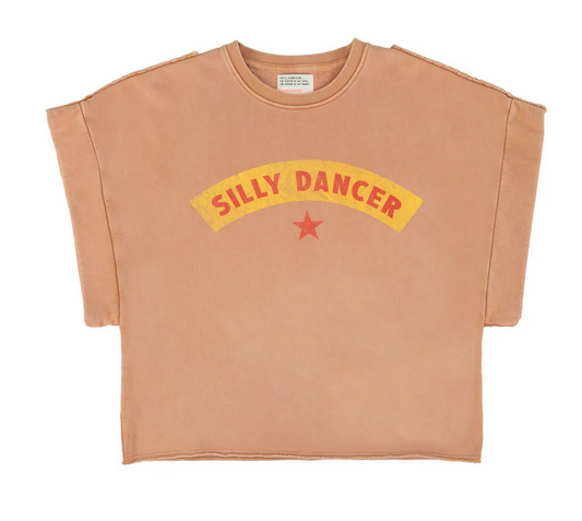 sisters department - short sleeve sweatshirt, washed terracotta, silly dancer - Lubus & moi