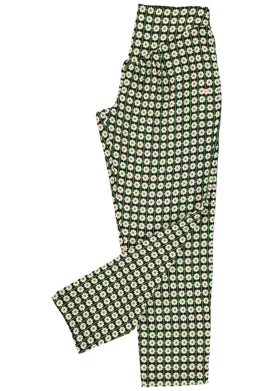 sisters department - trousers black with ecru flowers - Lubus & moi