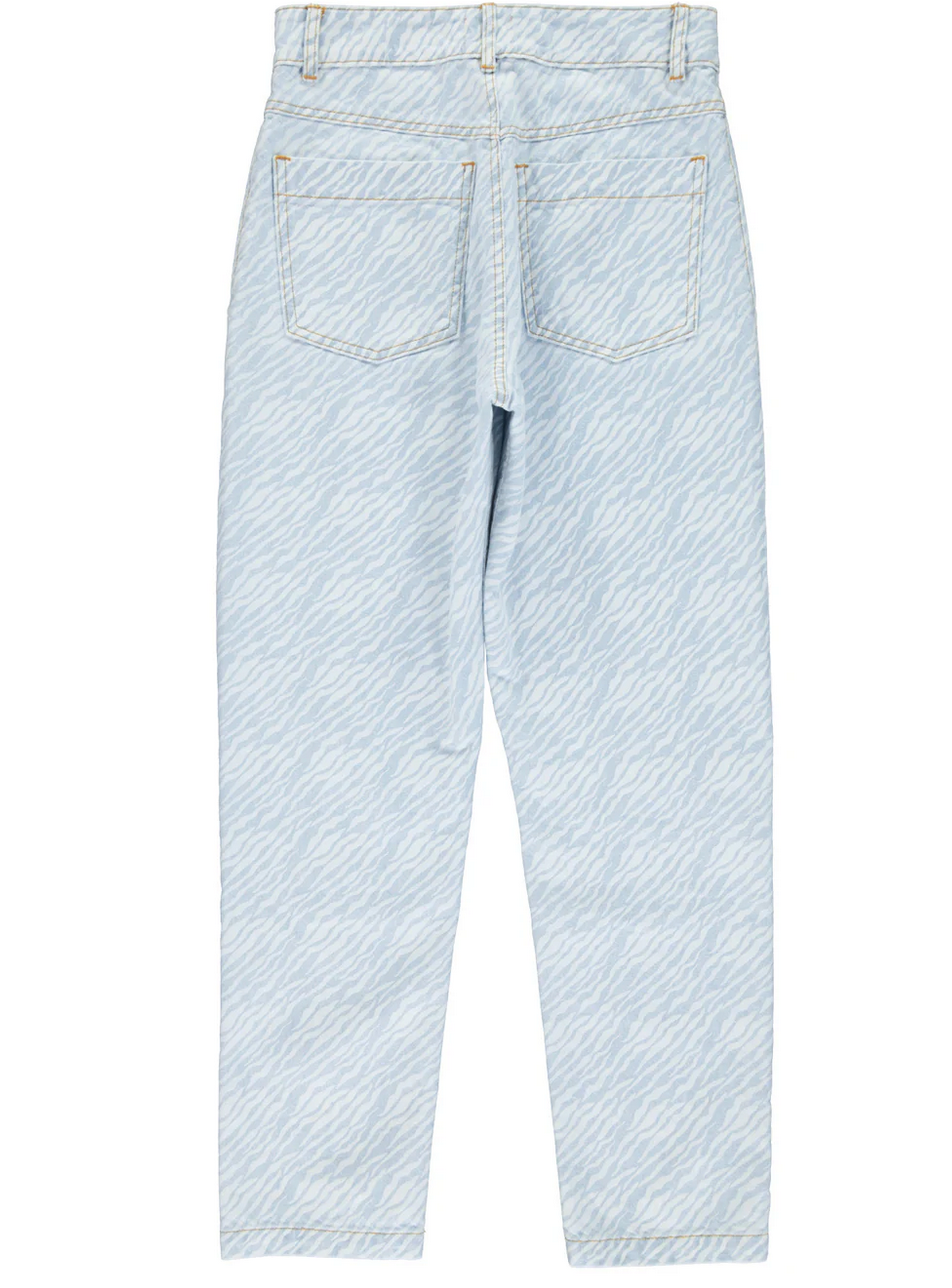 sisters department - trousers light blue denim with zebra print - Lubus & moi