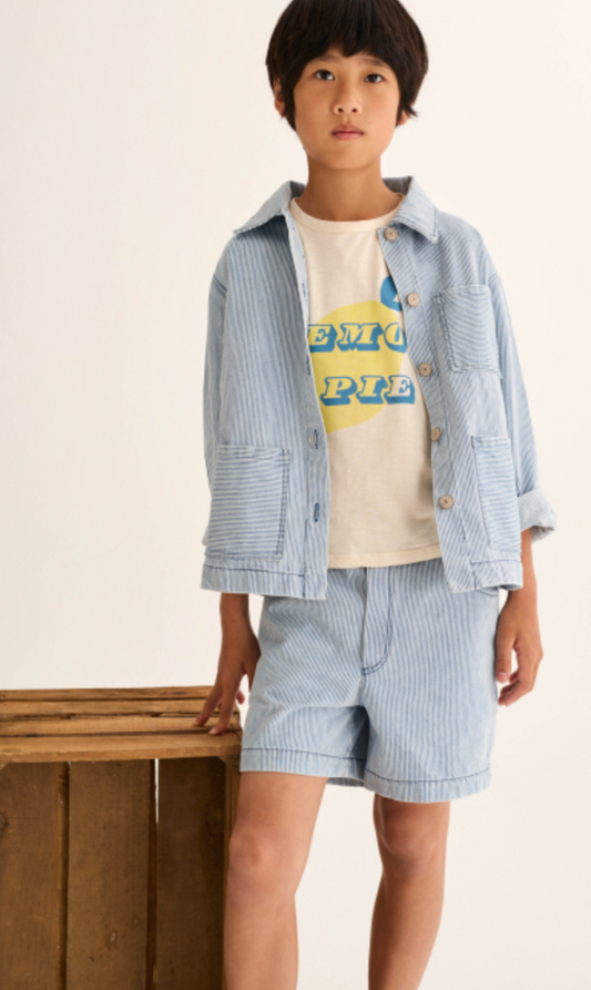 cozmo - ridge, blue-fine striped denim - Lubus & moi