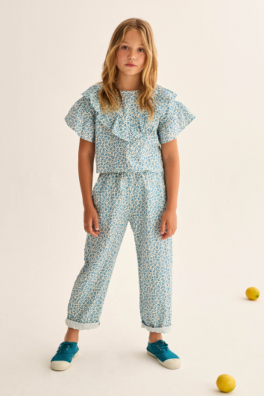cozmo - bella, blue-animal print cotton - Lubus & moi