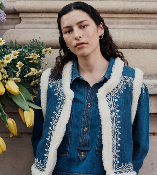 louise misha - reversible vest figara, stone blue - Lubus & moi