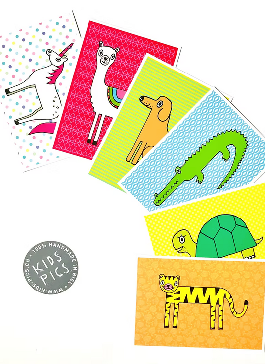 kids pics - postcard package favorite animals - Lubus & moi