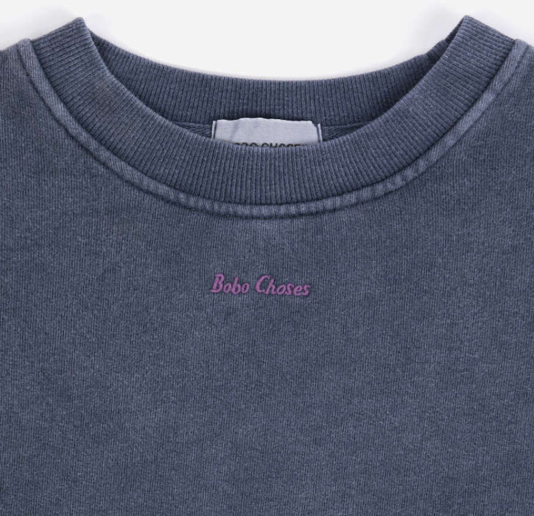 bobo choses adults - embroidery sweatshirt blue - Lubus & moi
