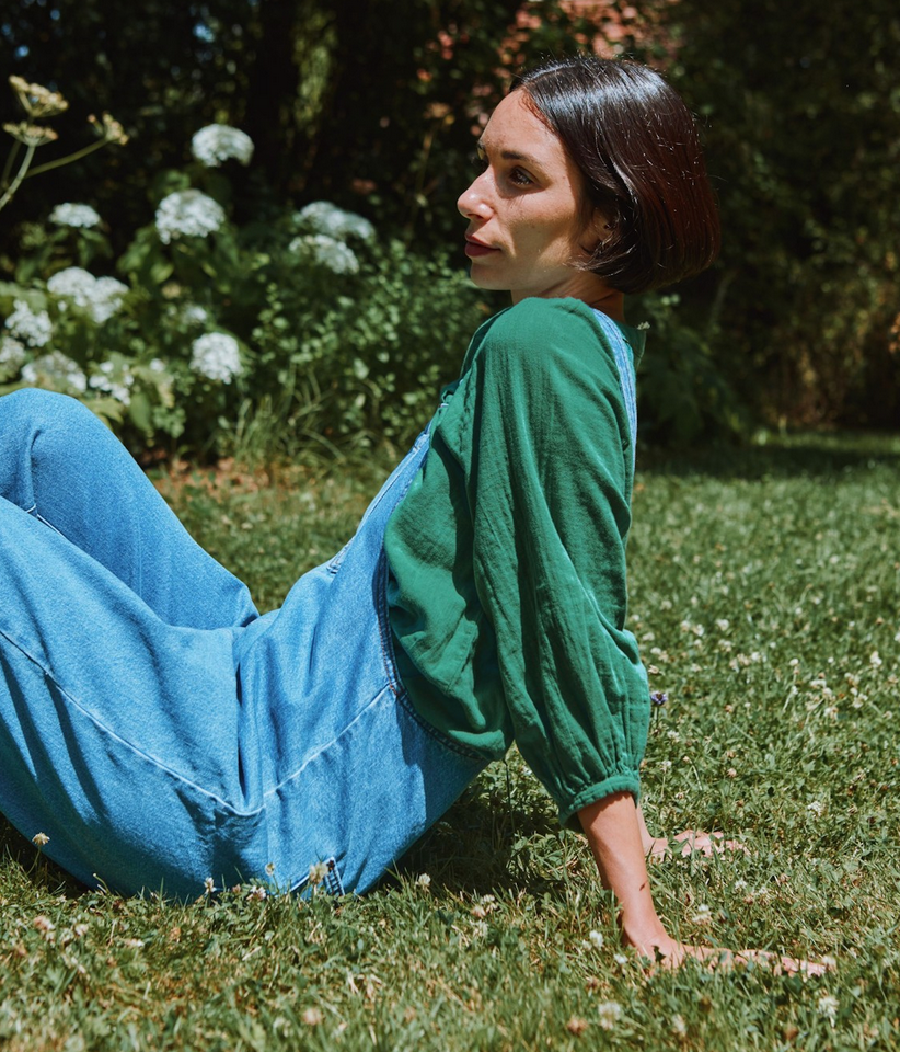 poudreorganic - blouse onagre grass green - Lubus & moi