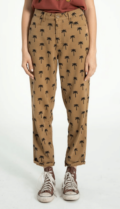 sisters department - trousers brown, palm trees - Lubus & moi