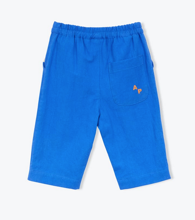 arsène et les pipelettes - pantalon coton rustique, cobalt