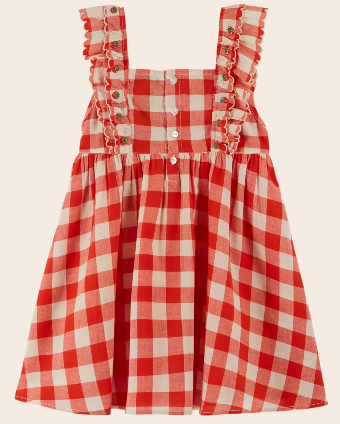 emile & ida enfants - robe carreau vichy rouge