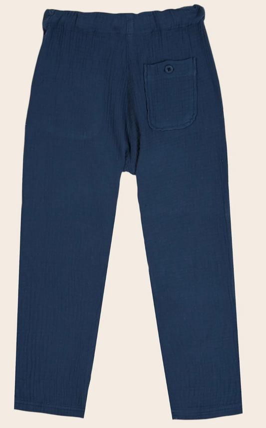 emile & ida enfants - pantalon gaze de coton marine