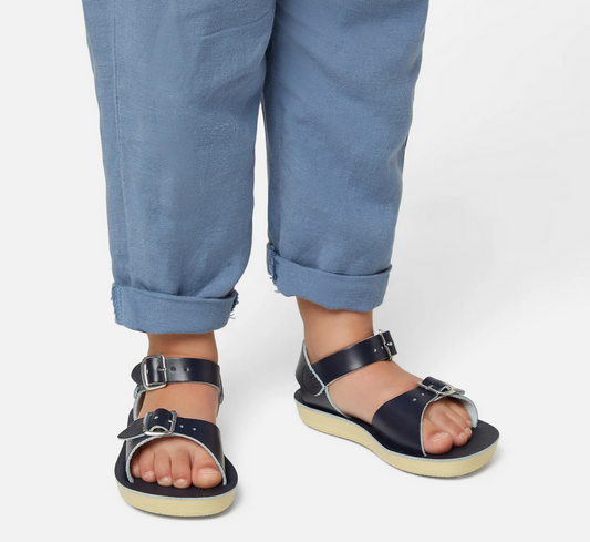 salt water sandals - kids surfer navy