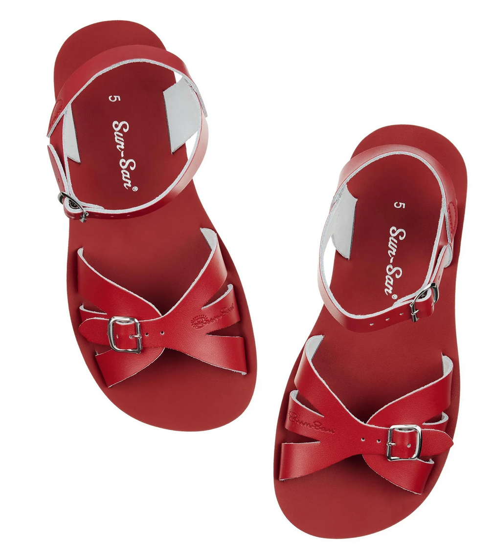 salt water sandals - adults boardwalk red