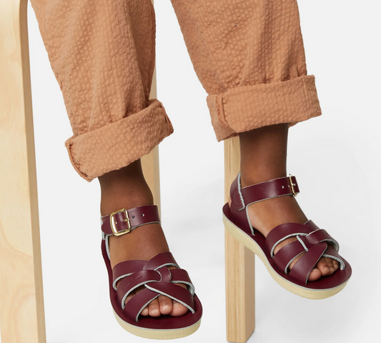salt water sandals - kids swimmer claret