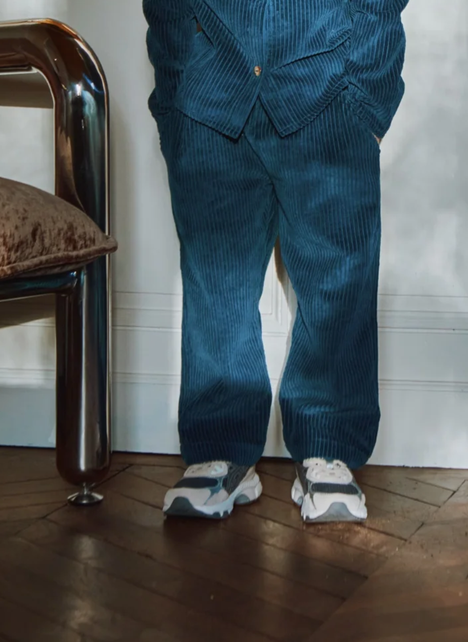 poudreorganic - pantalon coing velours cotele, dress blues