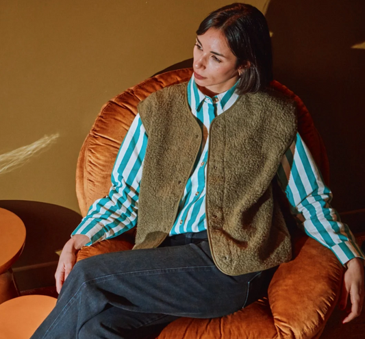 poudreorganic - veste sheep laine adulte, taupe vert