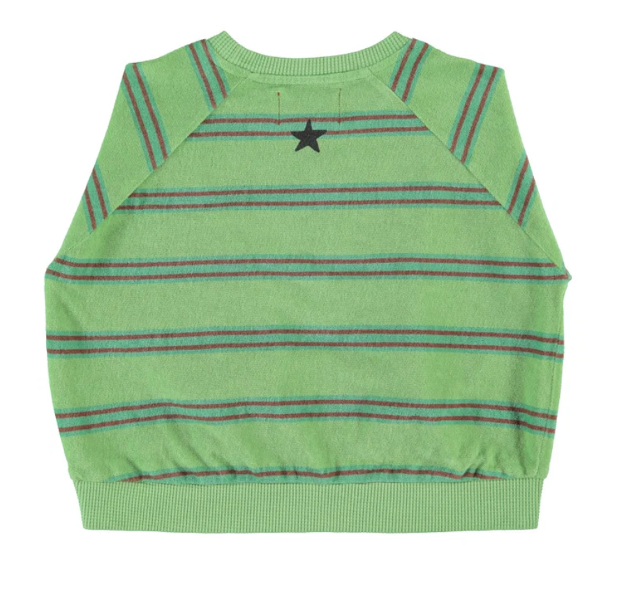 piupiuchick - terry sweatshirt, green, stripes