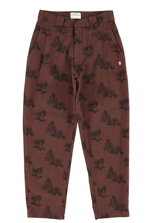 sisters department - trousers, brown, black roses