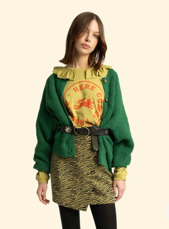 sisters department - knitted soft cardigan, green