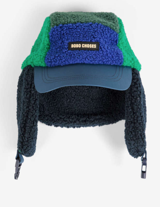bobo choses kids - color block sheepskin chapka