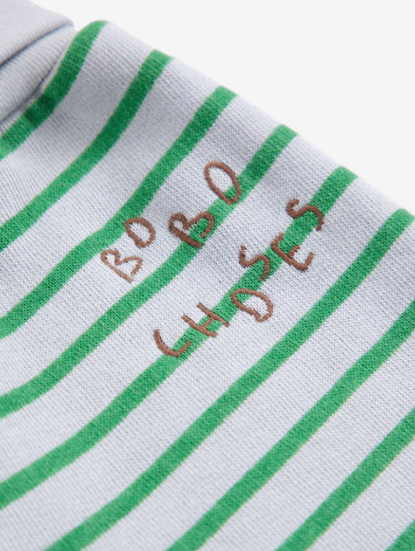 bobo choses kids - stripes jogging pants, grey & green