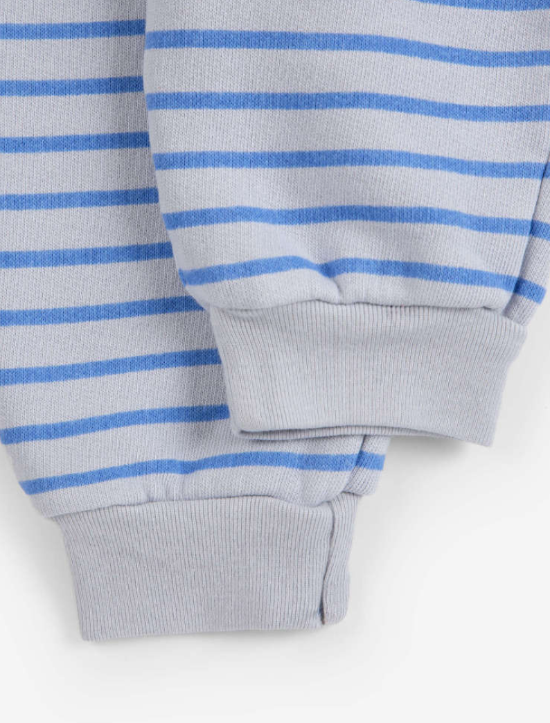 bobo choses kids - stripes jogging pants, grey & blue