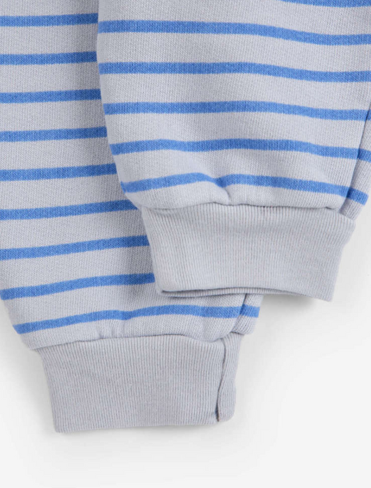 bobo choses kids - stripes jogging pants, grey & blue