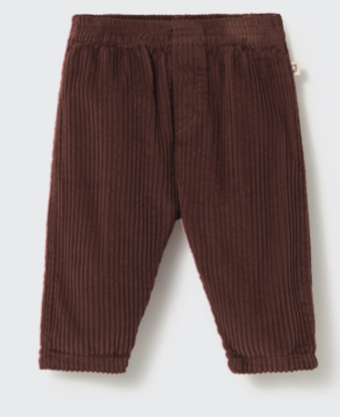 cozmo - miki, wide wale corduroy baby pants, chocolate
