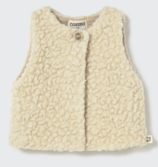 cozmo - parma, ivory sherpa knit baby vest