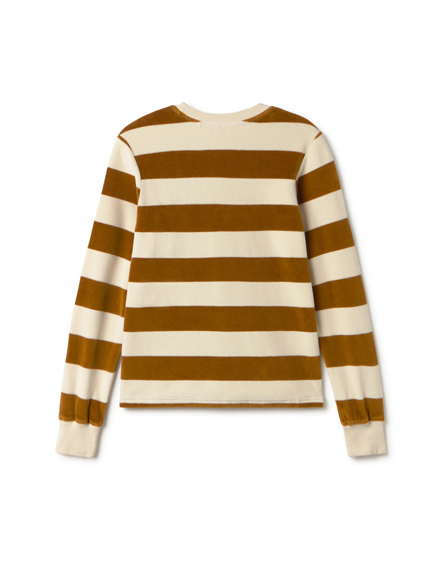 twothirds - hawi longsleeve shirt, gold brown stripes