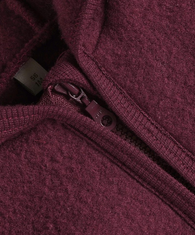 huttelihut - jacket wool fleece, port royale, mit kapuze