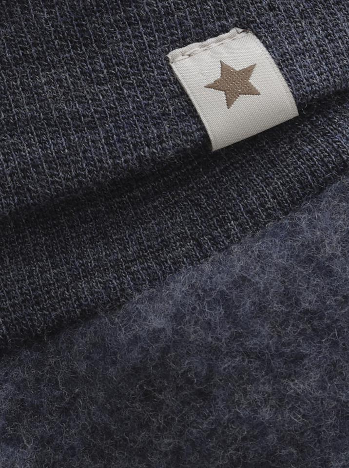 huttelihut - jacket wool fleece, navy melange (116 - 140)