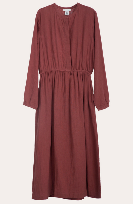 serendipity organics - double gauze dress, fig