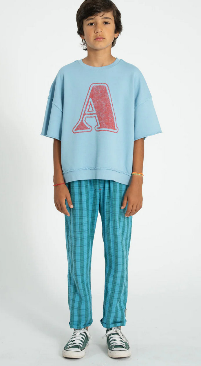 piupiuchick - unisex trousers, blue & green checkered - Lubus & moi