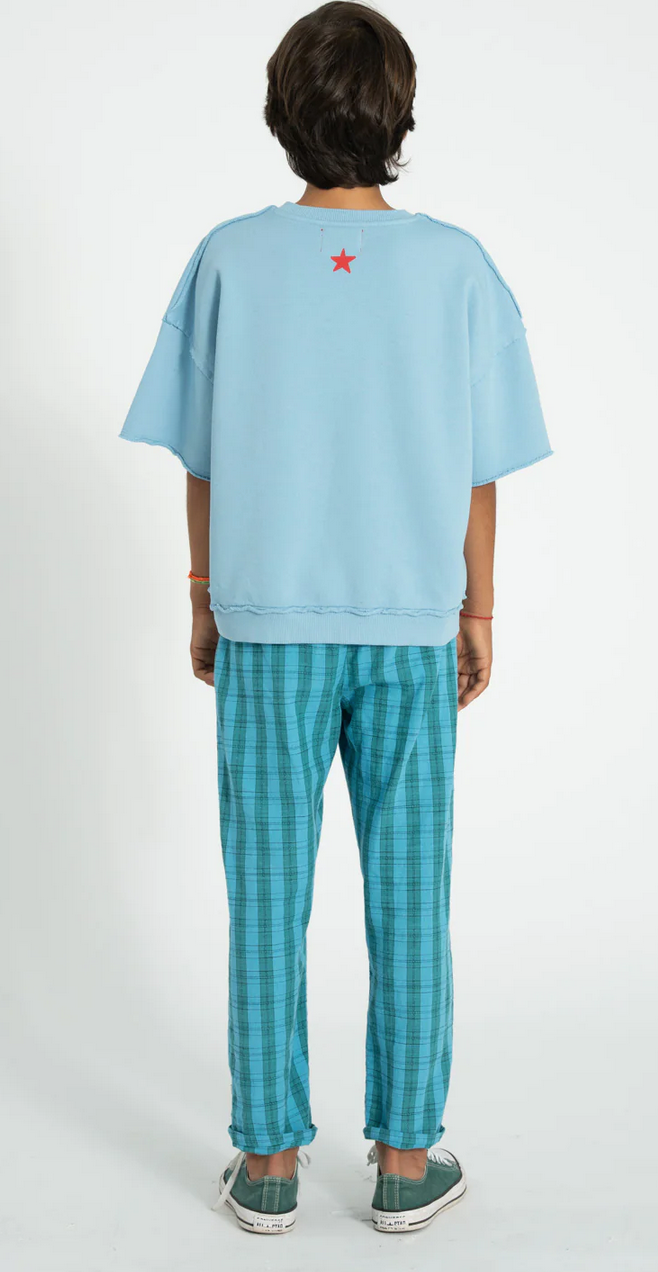 piupiuchick - unisex trousers, blue & green checkered - Lubus & moi