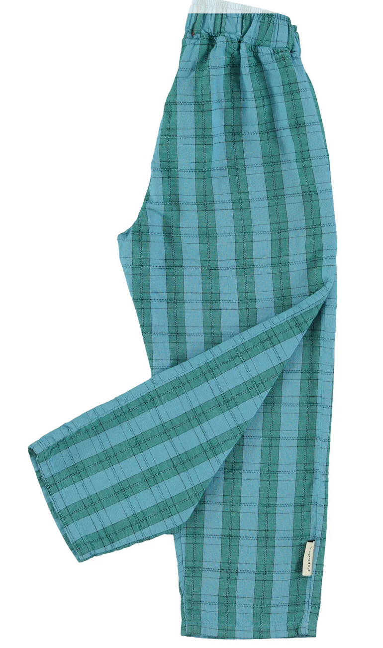 piupiuchick - unisex trousers, blue & green checkered - Lubus & moi