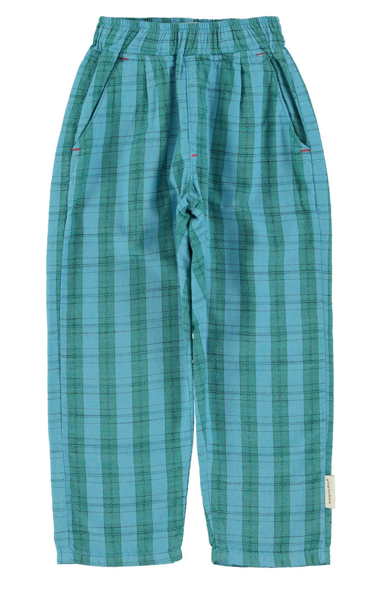 piupiuchick - unisex trousers, blue & green checkered - Lubus & moi