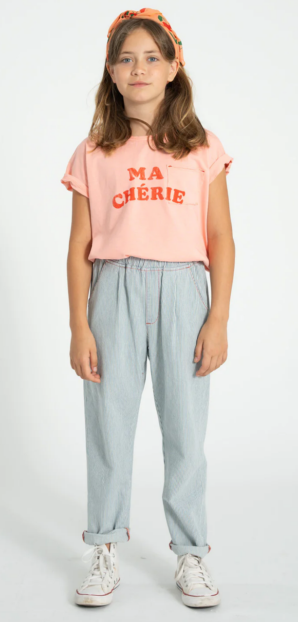 piupiuchick - unisex trousers, ecru with indigo stripes - Lubus & moi