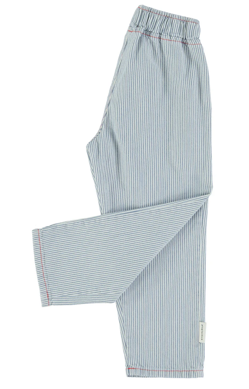 piupiuchick - unisex trousers, ecru with indigo stripes - Lubus & moi