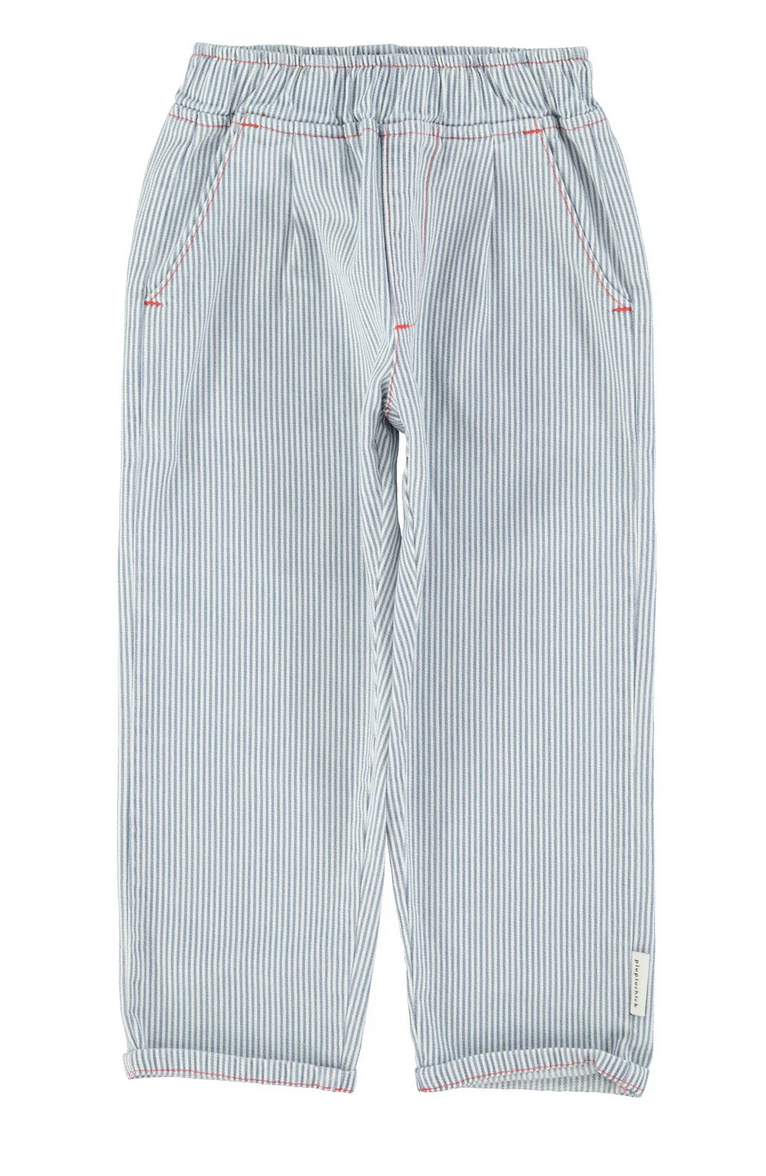 piupiuchick - unisex trousers, ecru with indigo stripes - Lubus & moi