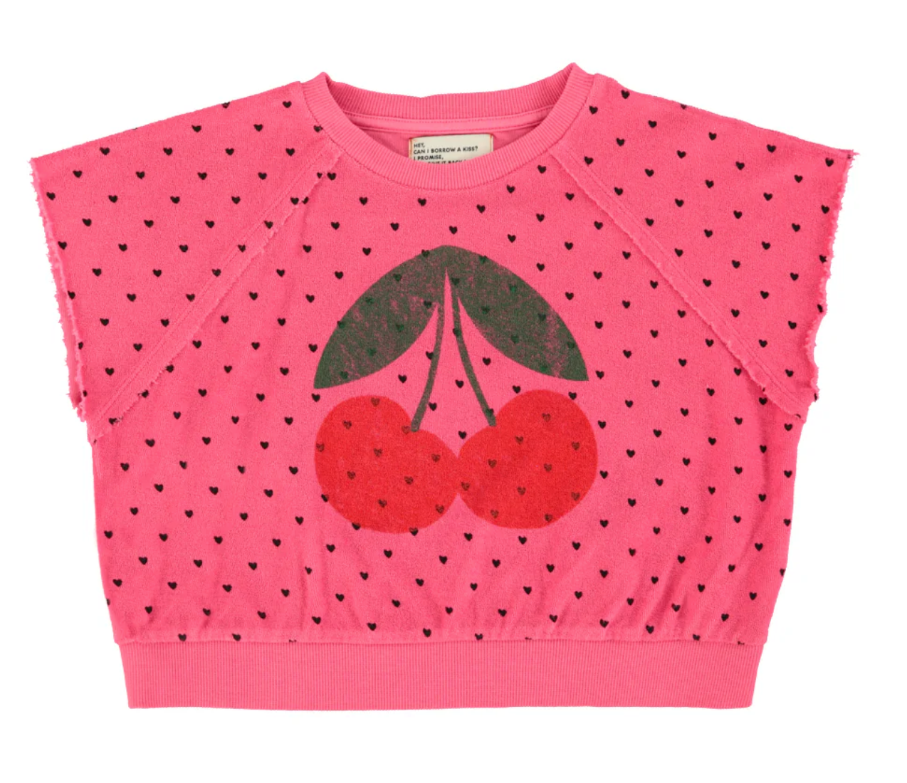 piupiuchick - sleeveless sweatshirt, pink with cherry print - Lubus & moi
