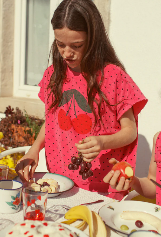 piupiuchick - sleeveless sweatshirt, pink with cherry print - Lubus & moi