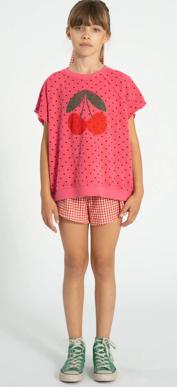 piupiuchick - sleeveless sweatshirt, pink with cherry print - Lubus & moi