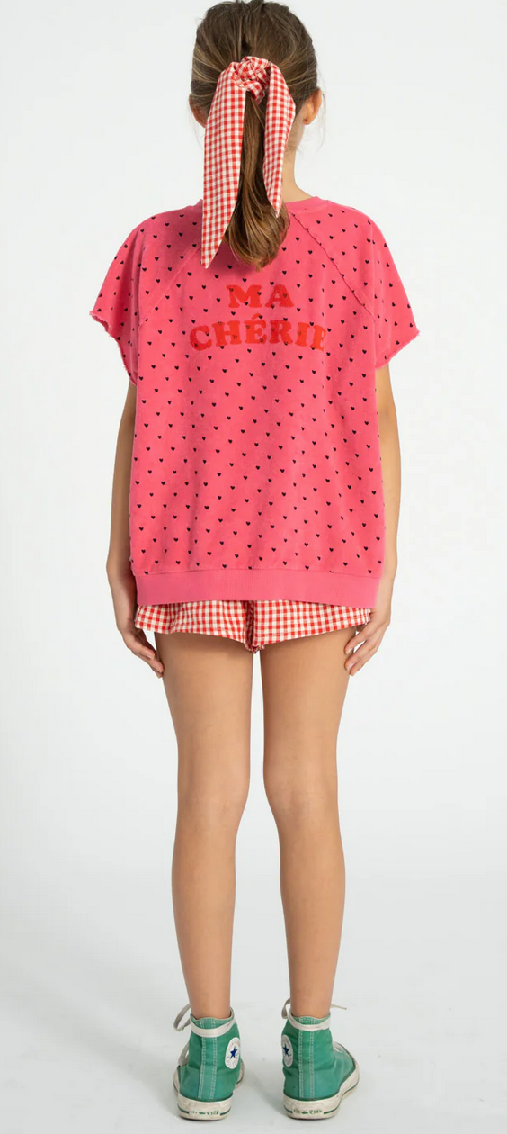 piupiuchick - sleeveless sweatshirt, pink with cherry print - Lubus & moi