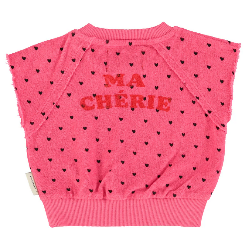 piupiuchick - sleeveless sweatshirt, pink with cherry print - Lubus & moi