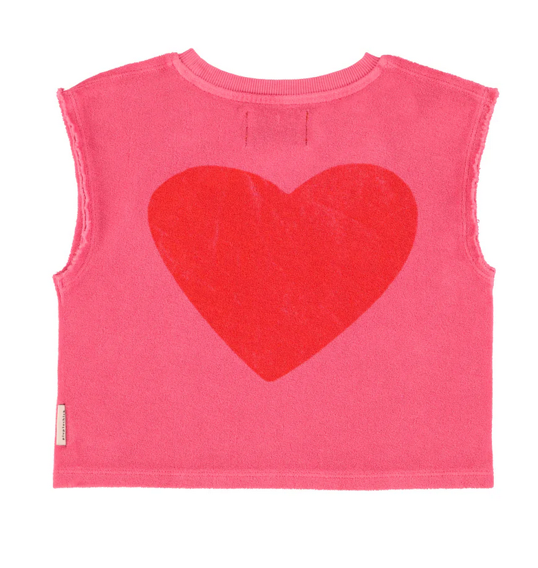 piupiuchick - sleeveless top, pink with amour print - Lubus & moi