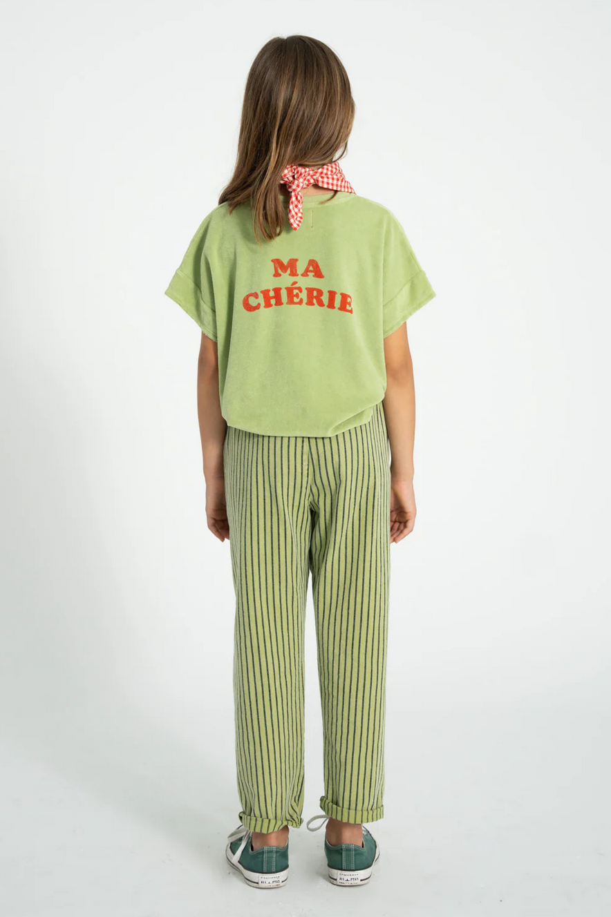 piupiuchick - t shirt light olive with cherry print - Lubus & moi
