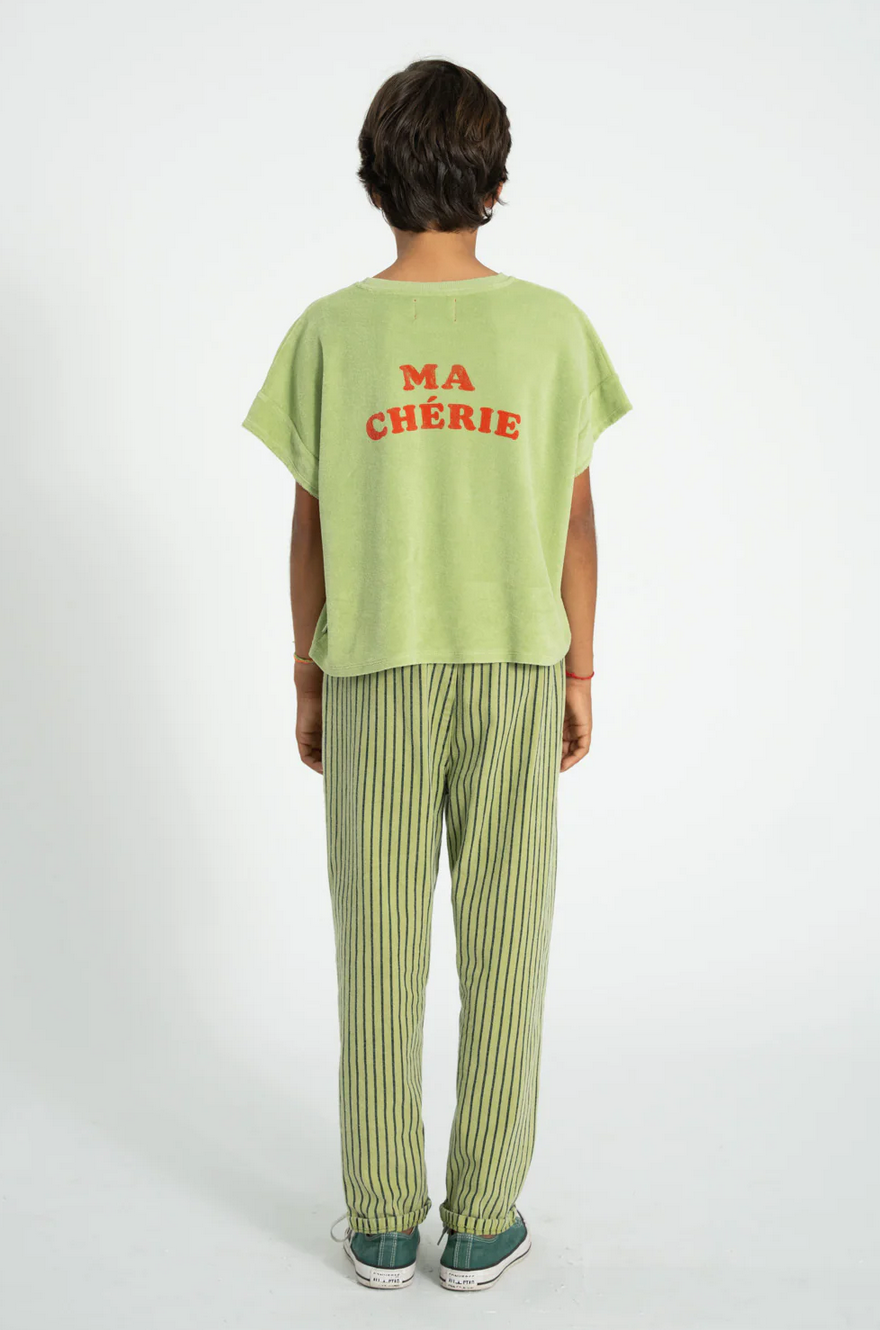 piupiuchick - t shirt light olive with cherry print - Lubus & moi