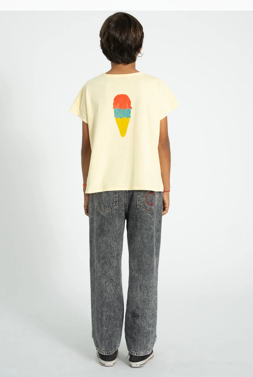 piupiuchick - t shirt light yellow with beach bar print - Lubus & moi