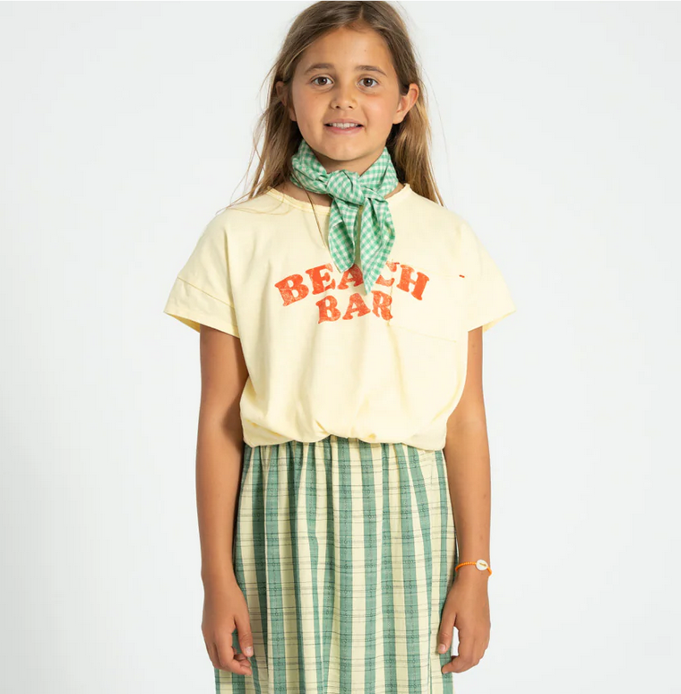 piupiuchick - t shirt light yellow with beach bar print - Lubus & moi