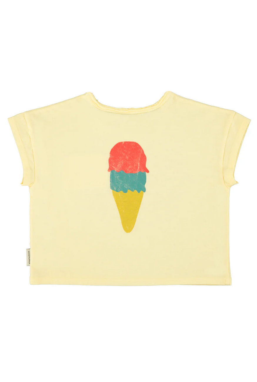 piupiuchick - t shirt light yellow with beach bar print - Lubus & moi
